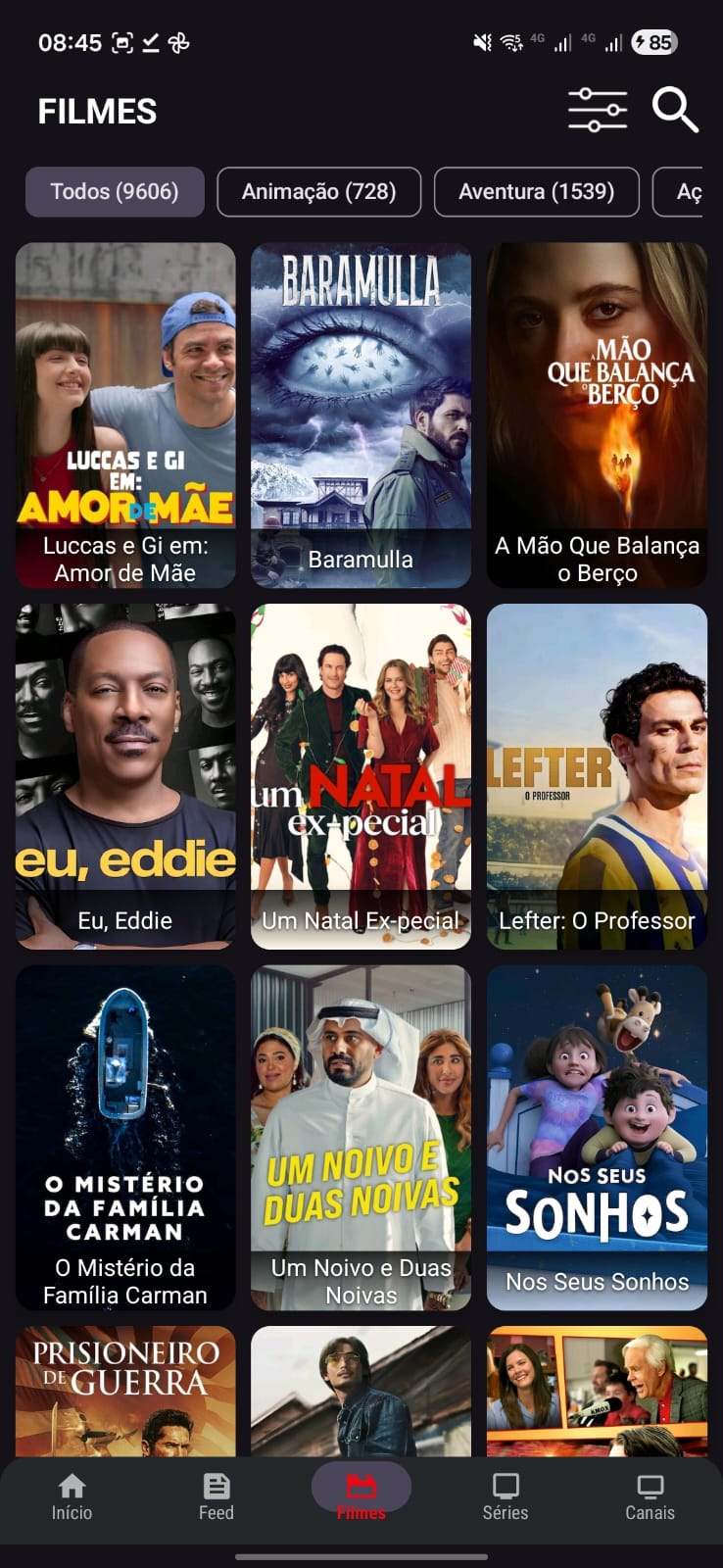 Lista do app de filmes e séries CineMax